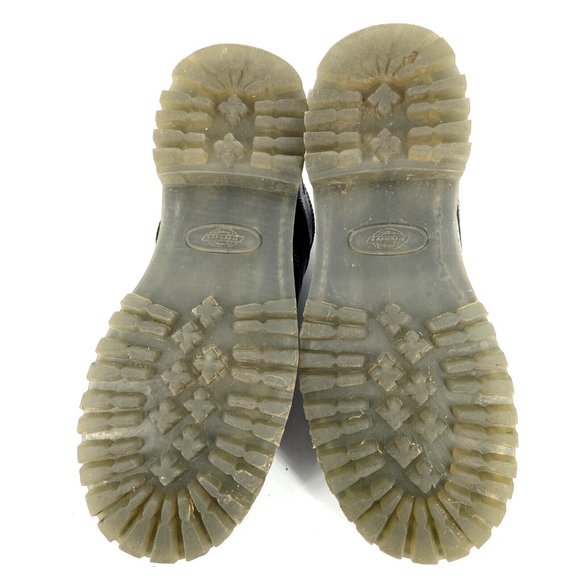 VTG Dickies Leather Lug Sole Shoes Black Womens Size 7 Genuine Grunge Speed Lace - Picture 13 of 16